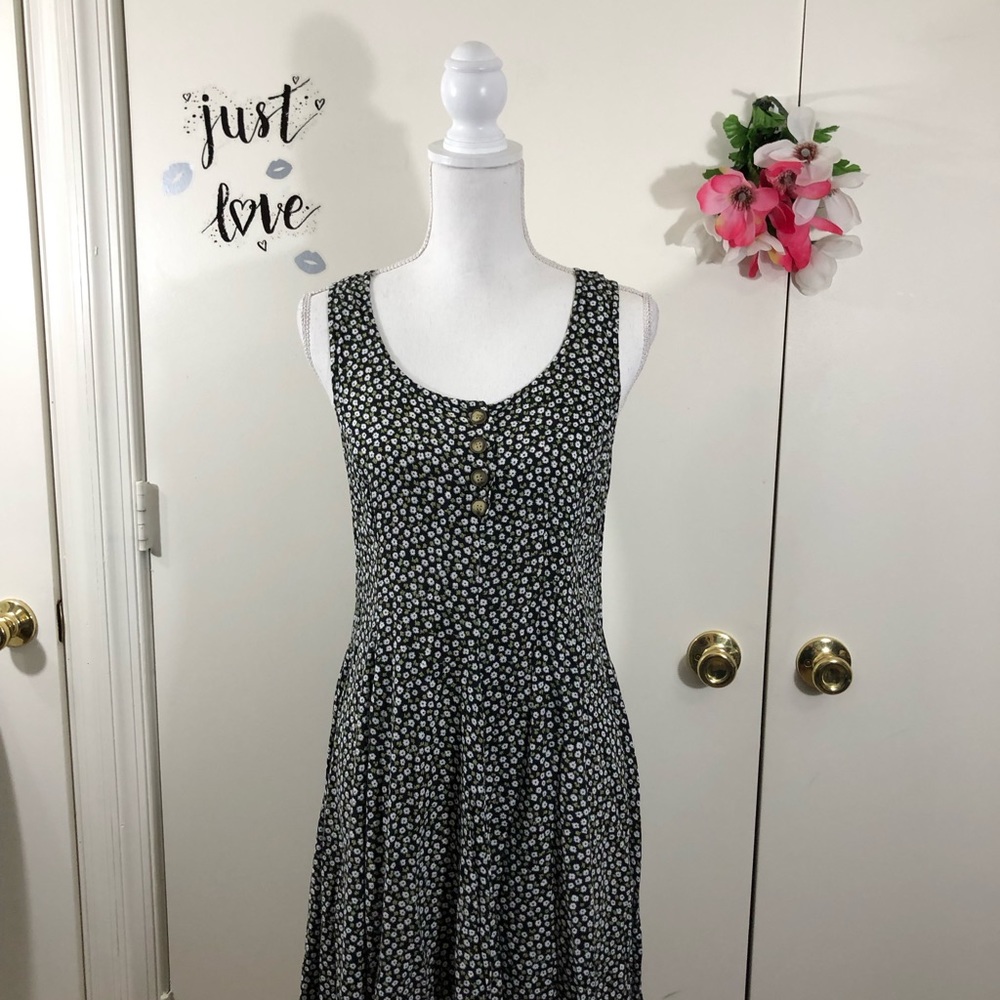 HAMPTON DRESS CO. SCOOP NECK FLARED FLORAL SZ 12
